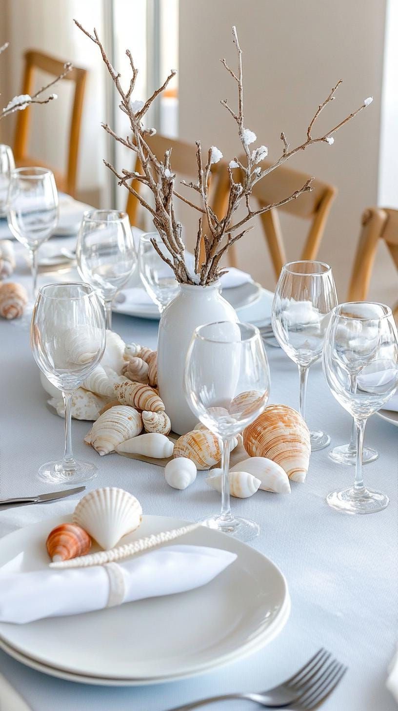 4. Coastal Winter Table Styling