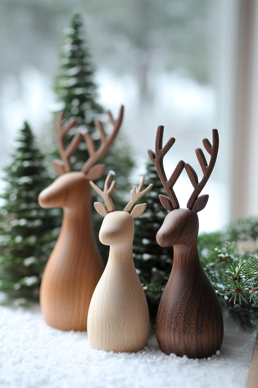 9. Nordic-Style Wooden Holiday Figurines