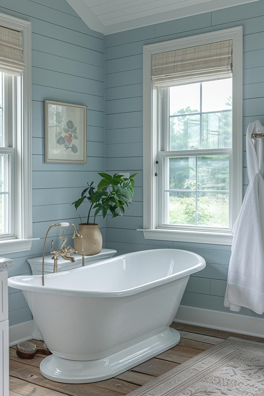 10. Calm and Serene Shiplap Bathroom