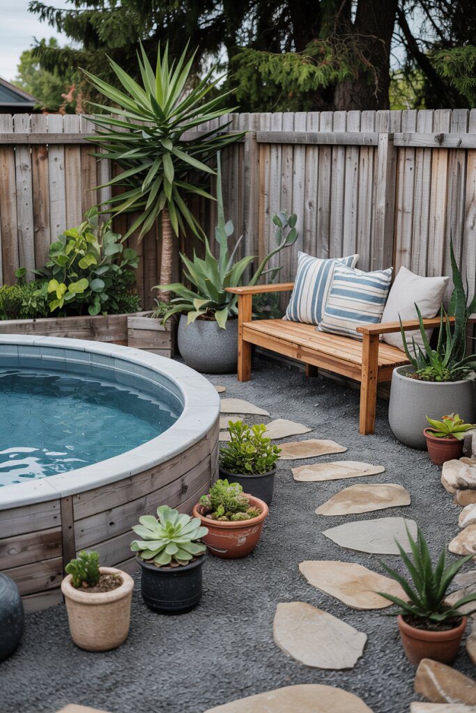 Oval Ground Pool With Gravel Deck