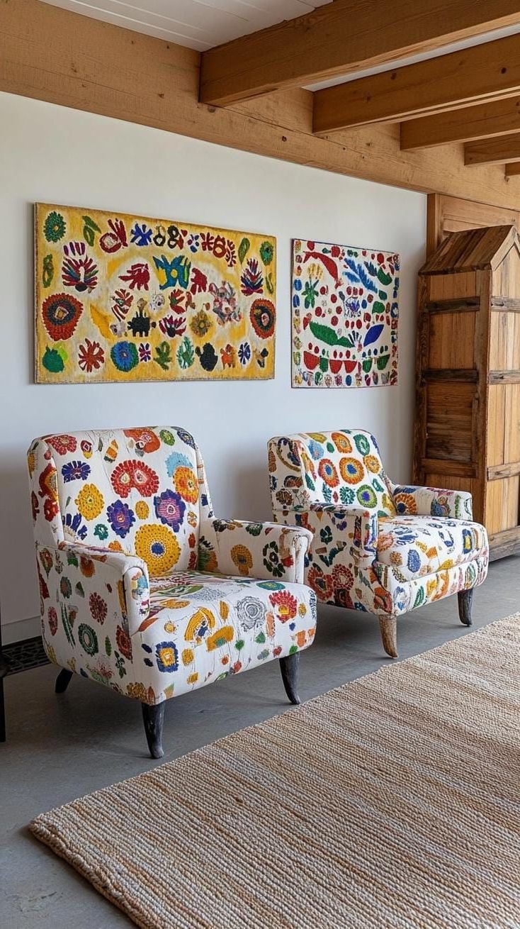 23. Artistic Living Room Ambiance