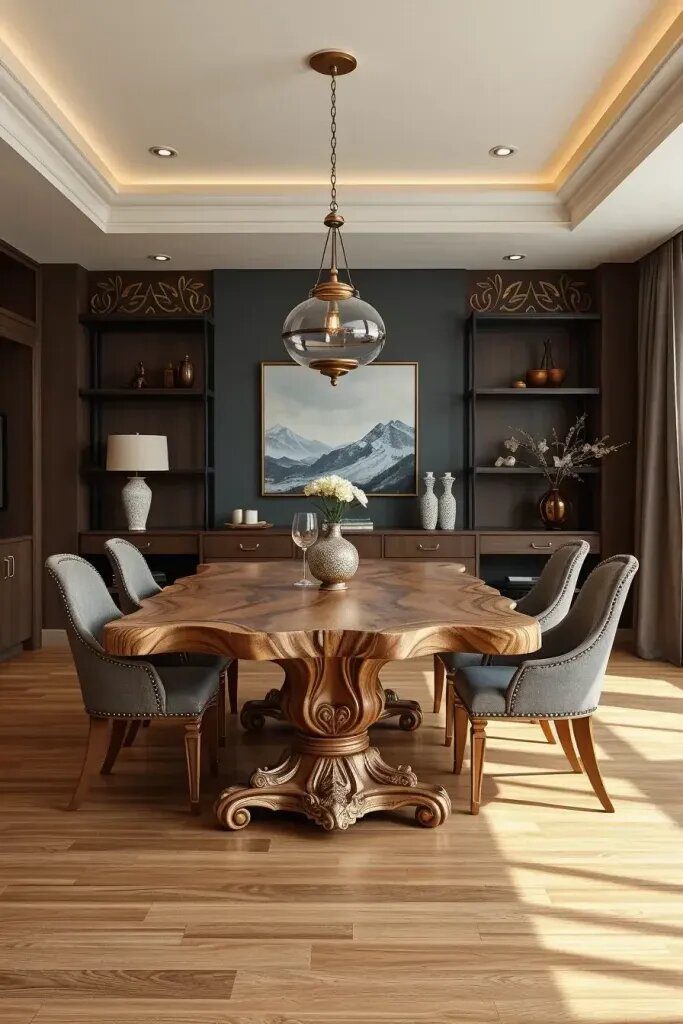 Carved Dining Tables That Anchor a Room