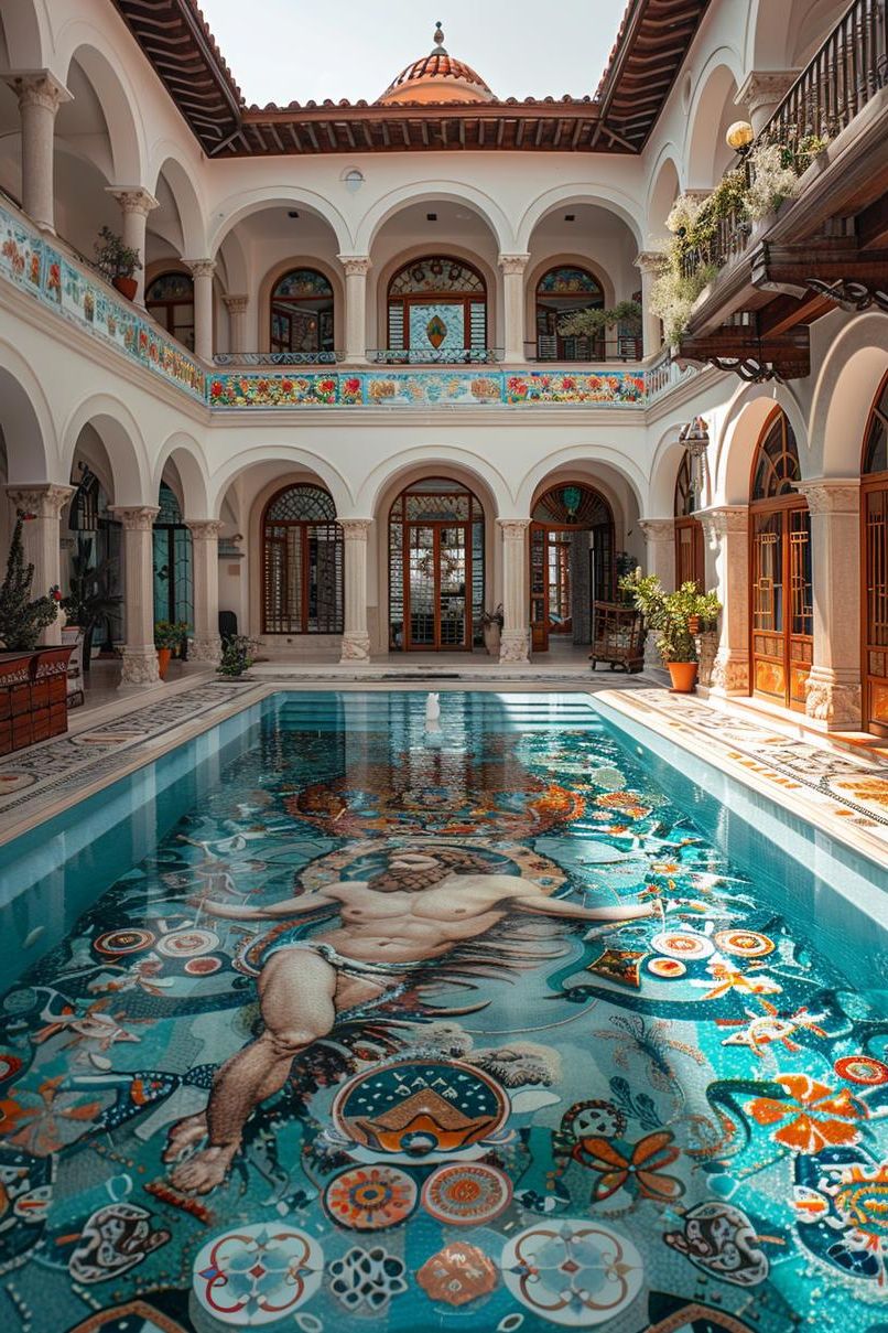 11. Eye-Catching Mosaic Pool Tile Designs - photo 2