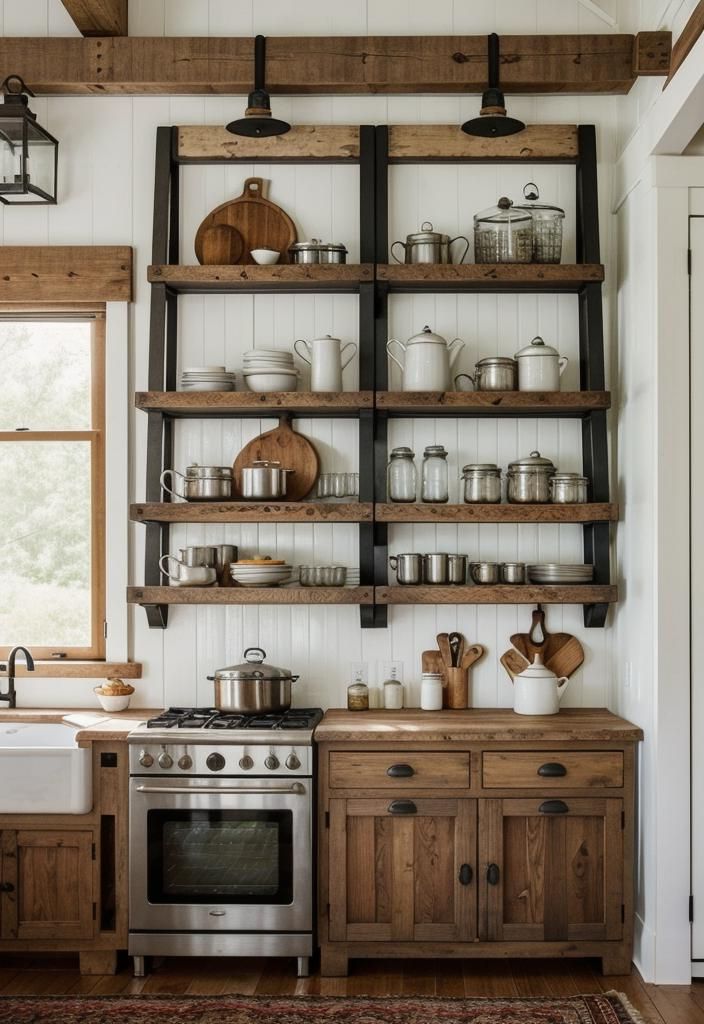 27. Antique Ladders as Pot Racks