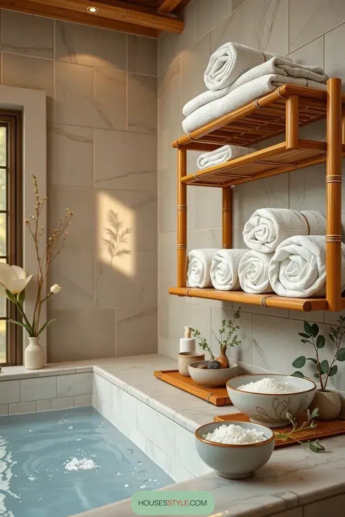 How to Style Rolled Towels with Natural Decor - photo 2