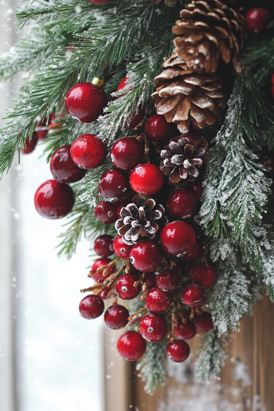 6. Festive Cranberry Popcorn Garland Display - photo 2