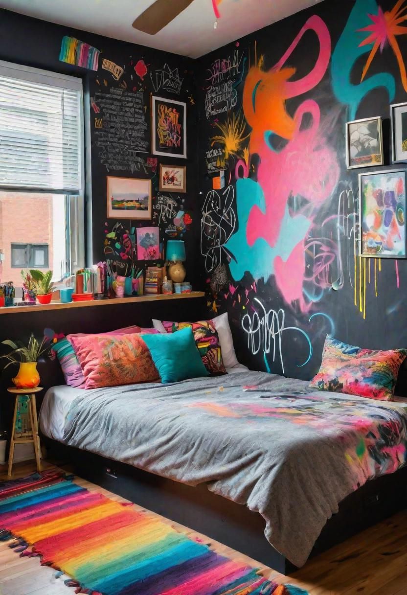 5. Graffiti Art DIY Bedroom Decor