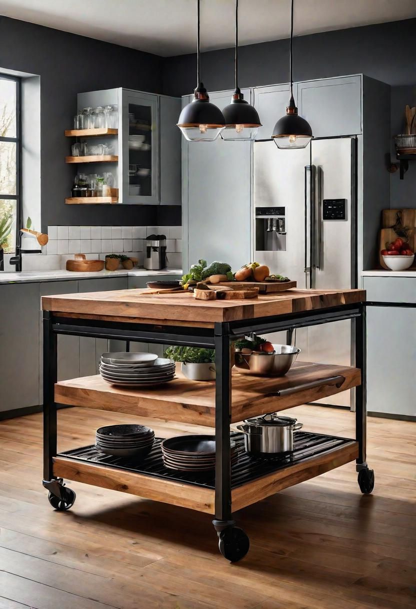 13. Movable Kitchen Islands for Flexible Layouts