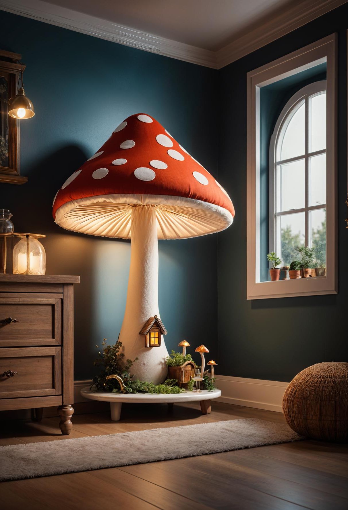 32. Mushroom-Shaped Nightstand for Whimsy