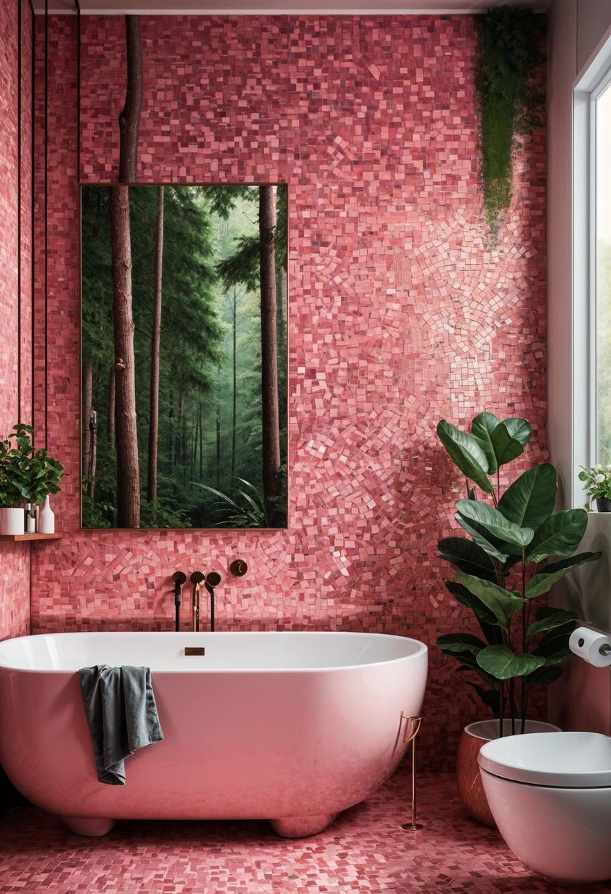 22. Enchanted Forest Style with Pink Mosaic Tile - photo 2