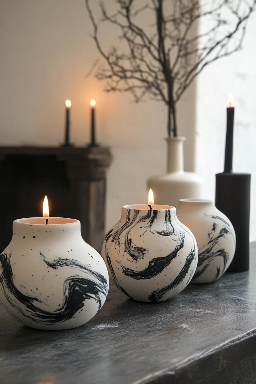 8. Elegant Marbled Ceramic Decor Pieces - photo 2