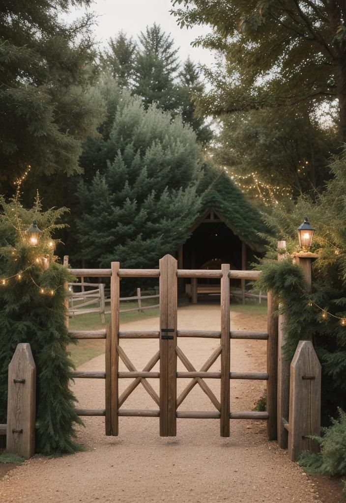 13. Cedar Post Gate Lighting Ideas