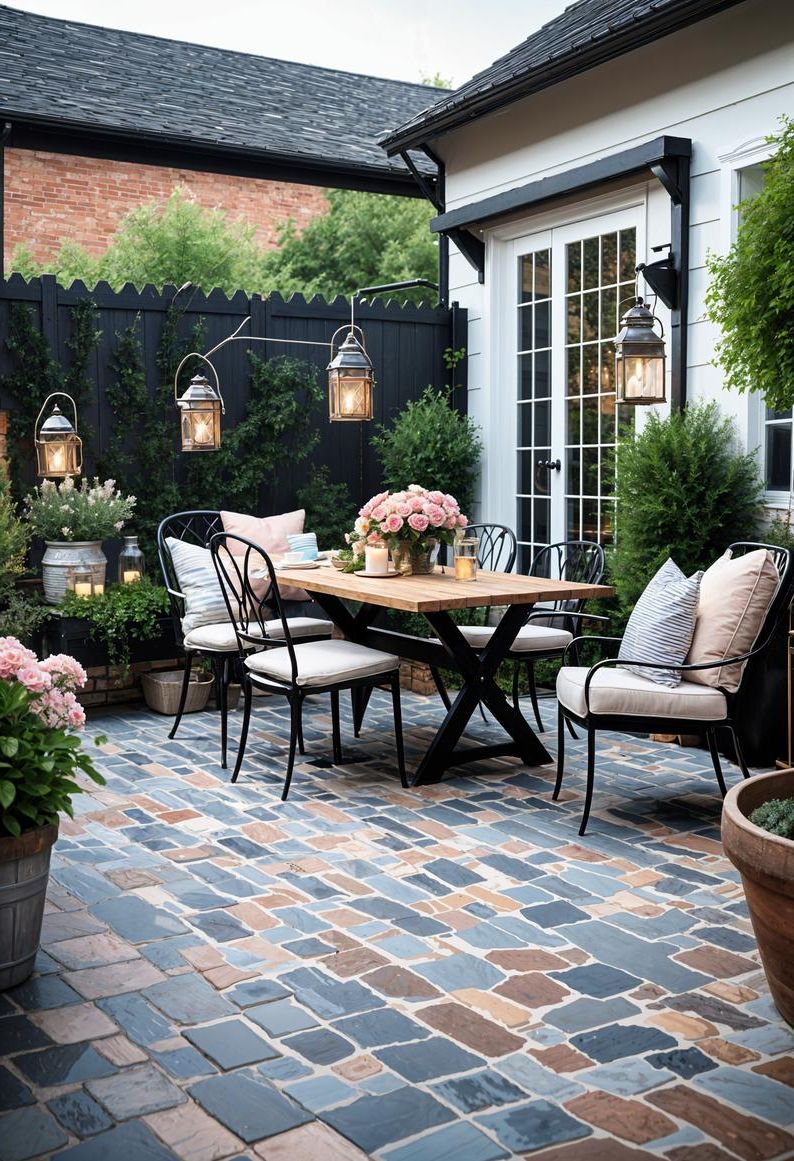 6. Rustic Farmhouse Concrete Patio Look - photo 3