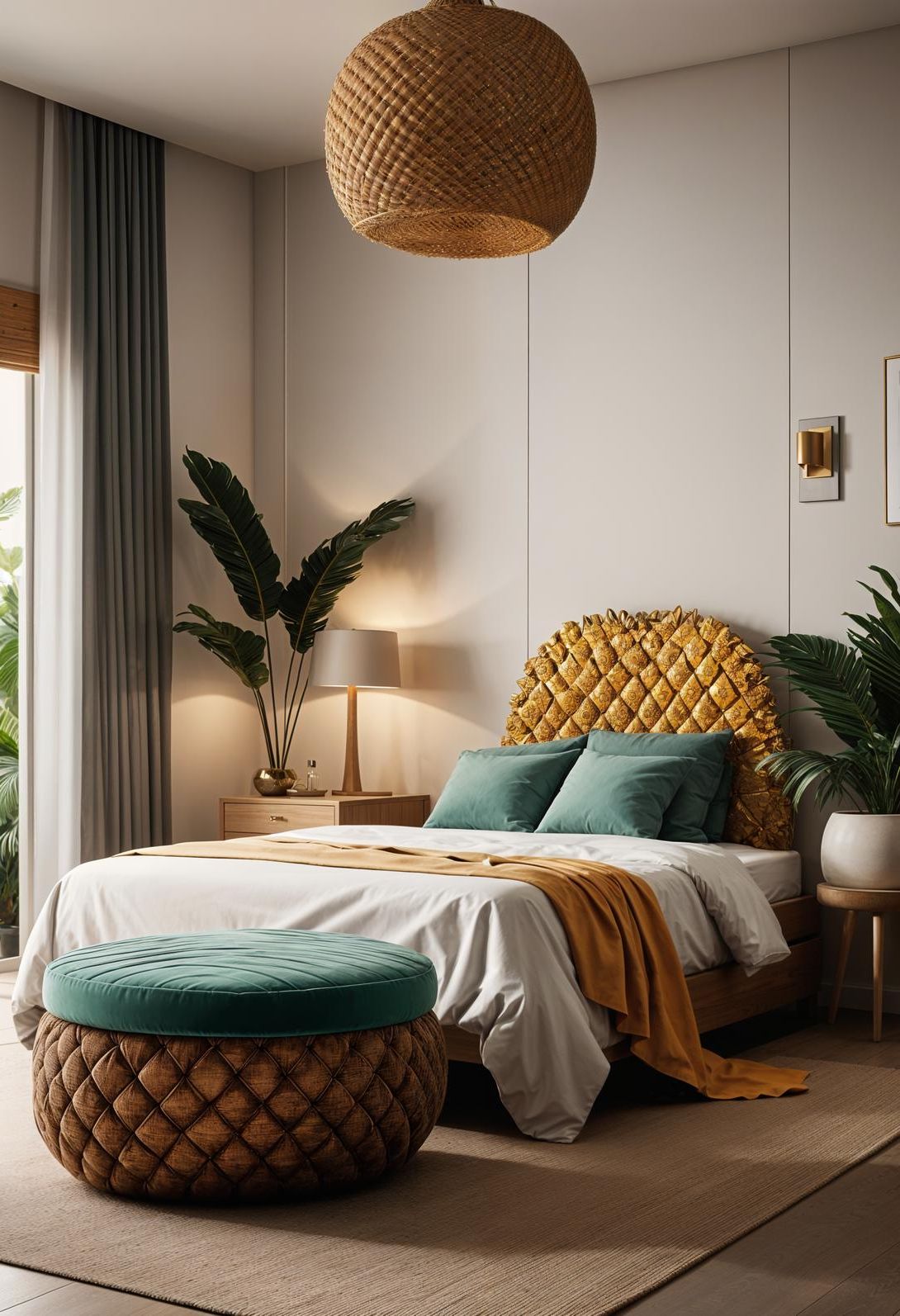 12. Pineapple Storage Ottoman for Fun Seating