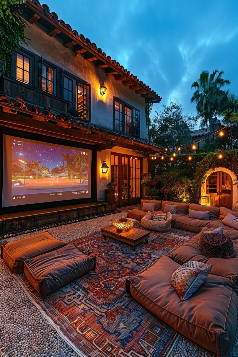 7. Outdoor Movie Night Setup