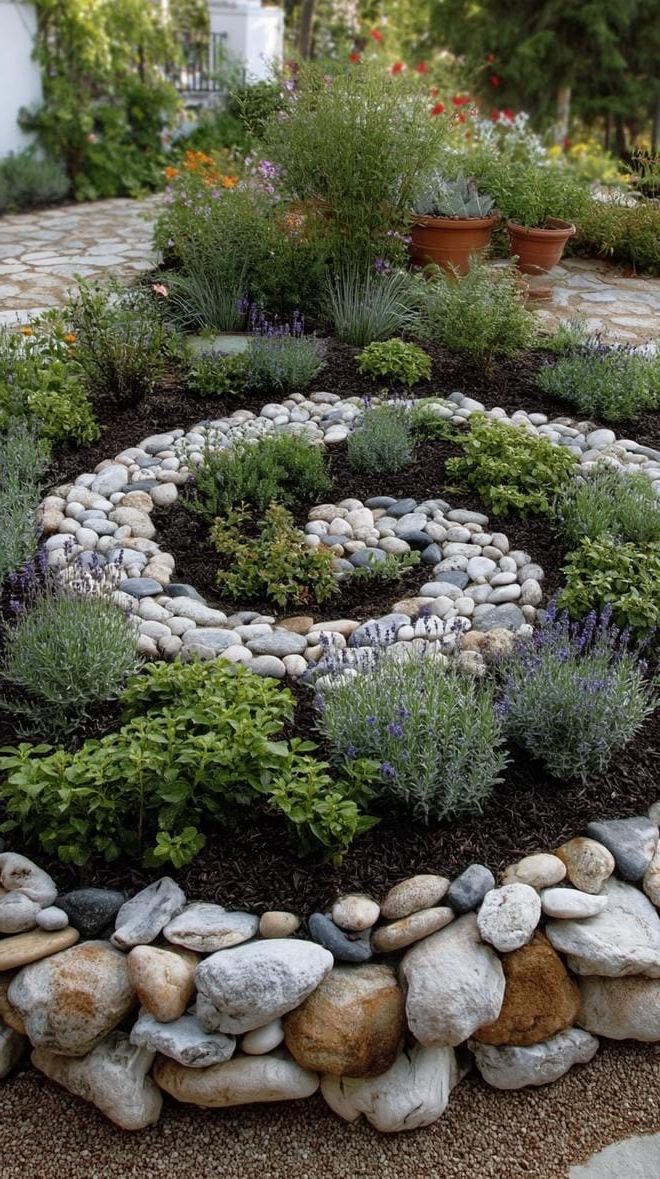 4. Spiral Stone Centerpiece Set in Mulch - photo 2