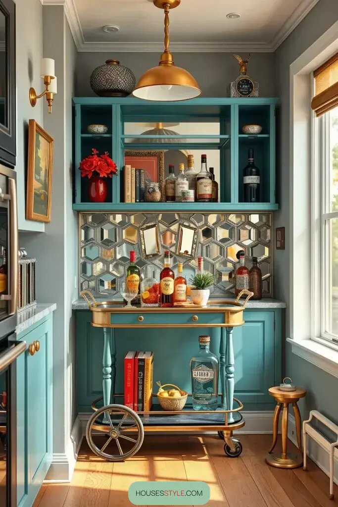 Step 1: Colorful Bar Carts for Retro Flair