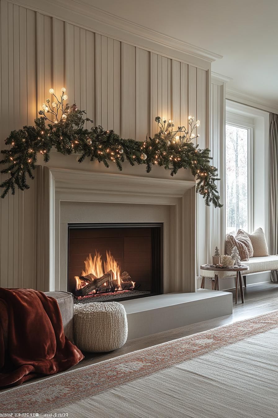 12. Garland Displays for a Festive Fireplace - photo 2