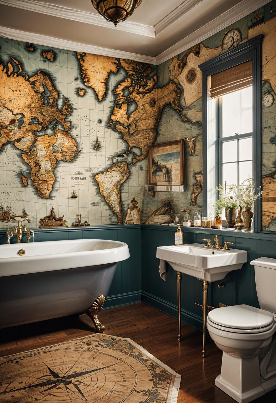 14. Old-World Map Wallpaper Style - photo 2