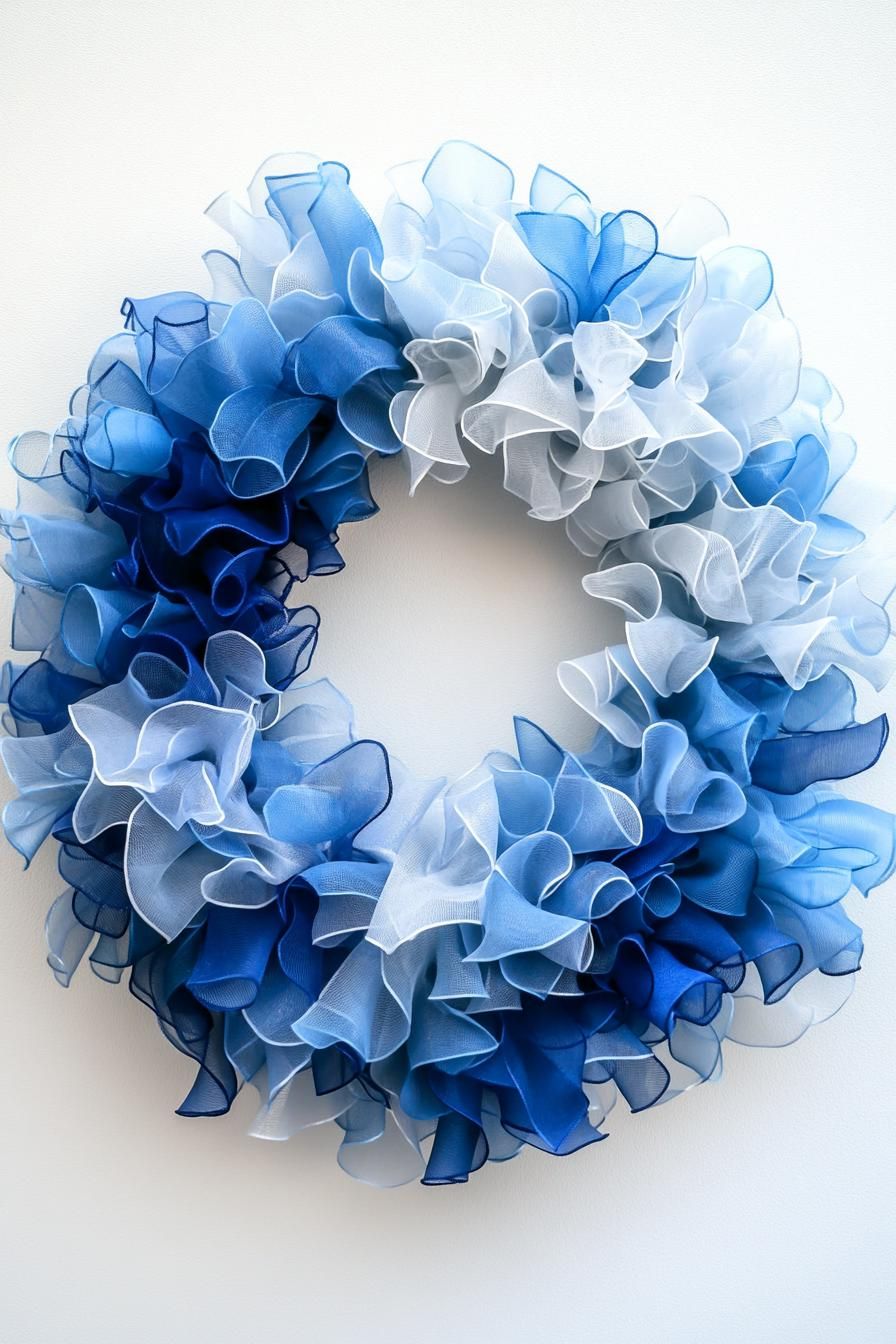 2. Blue Ombré Ribbon Wreath