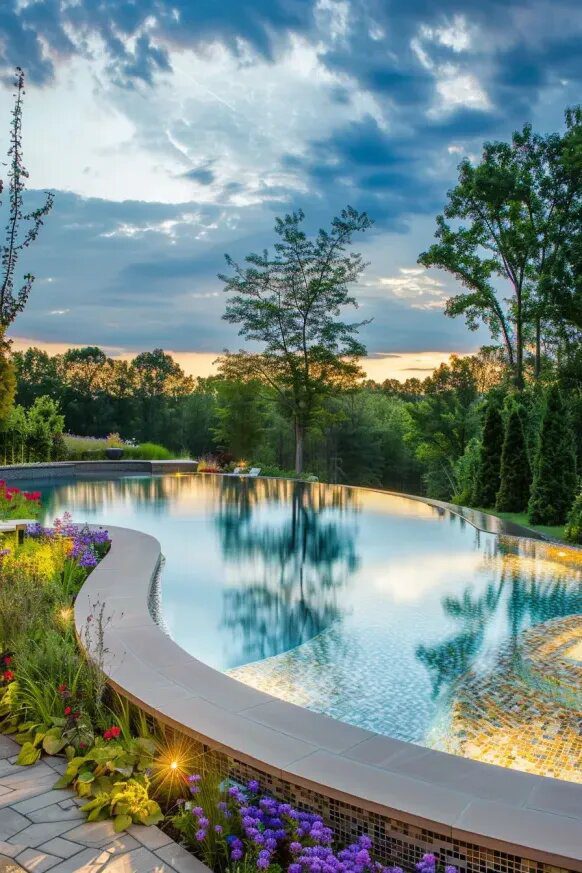 A Semi Inground Pool with Standout Views