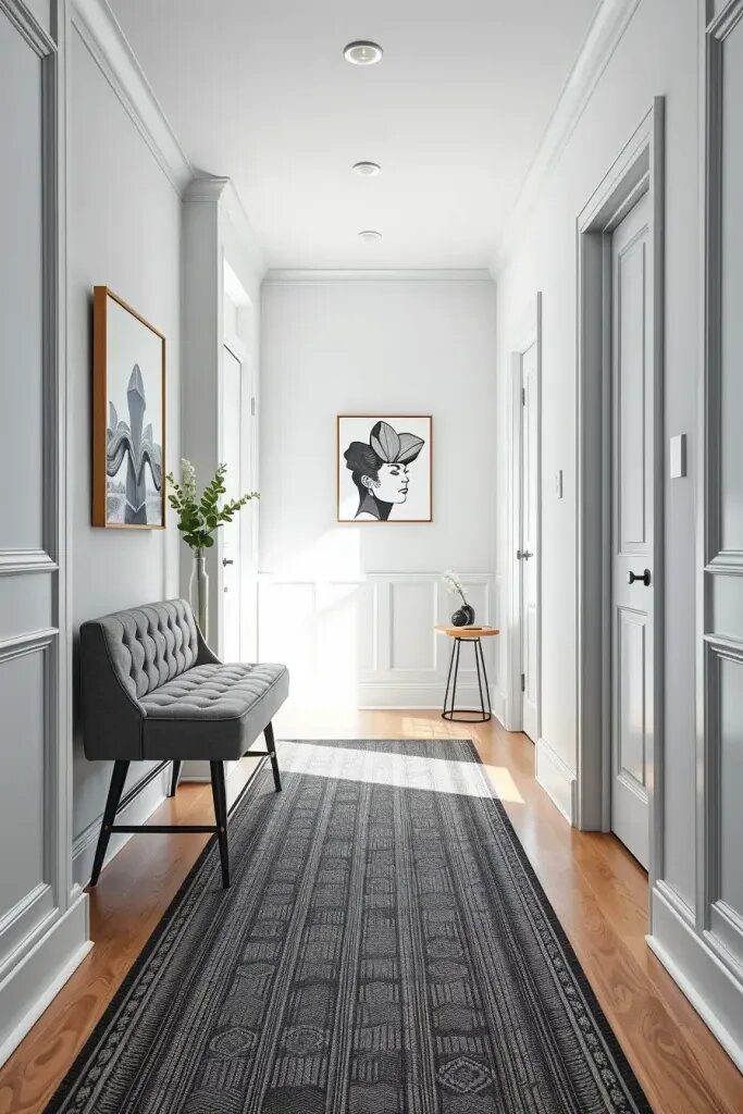 Monochrome Color Schemes for a Sleek Hallway - photo 2