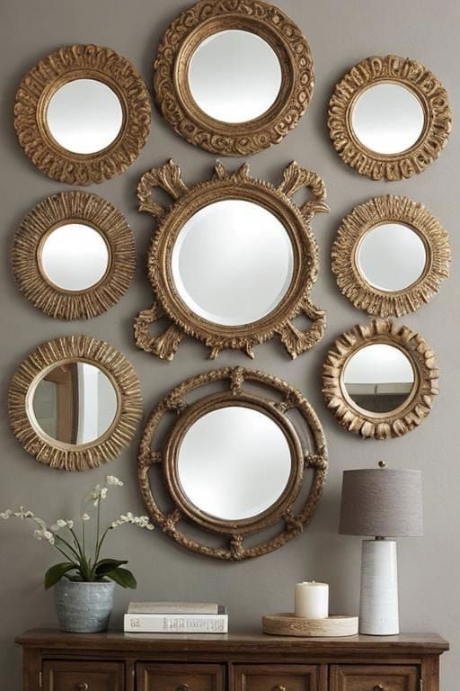 13. Layered Mirror Wall Collage