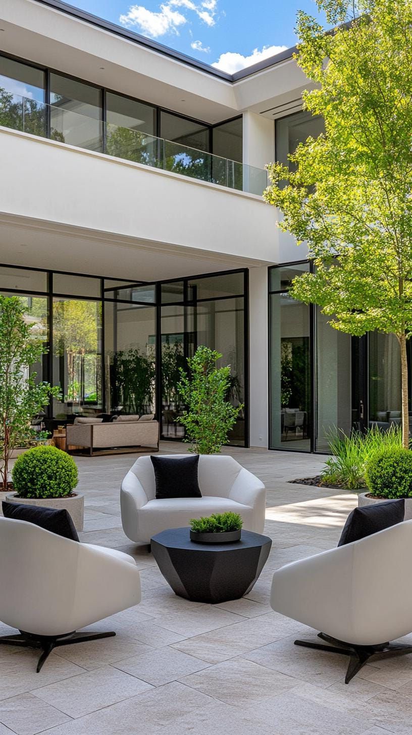 24. Modern White Lounge with Black Accents - photo 3