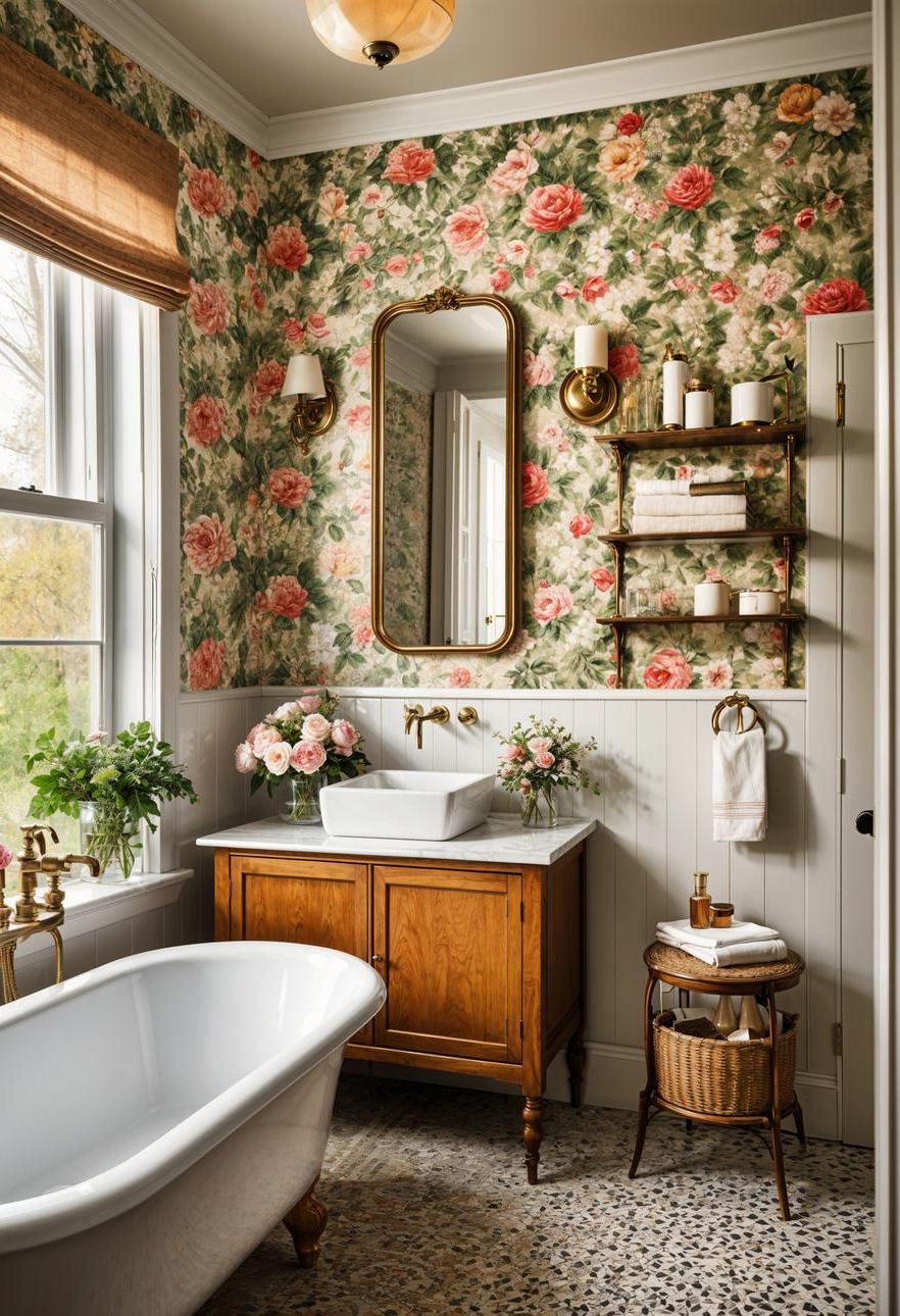 19. Cozy Country Cottage Bathroom