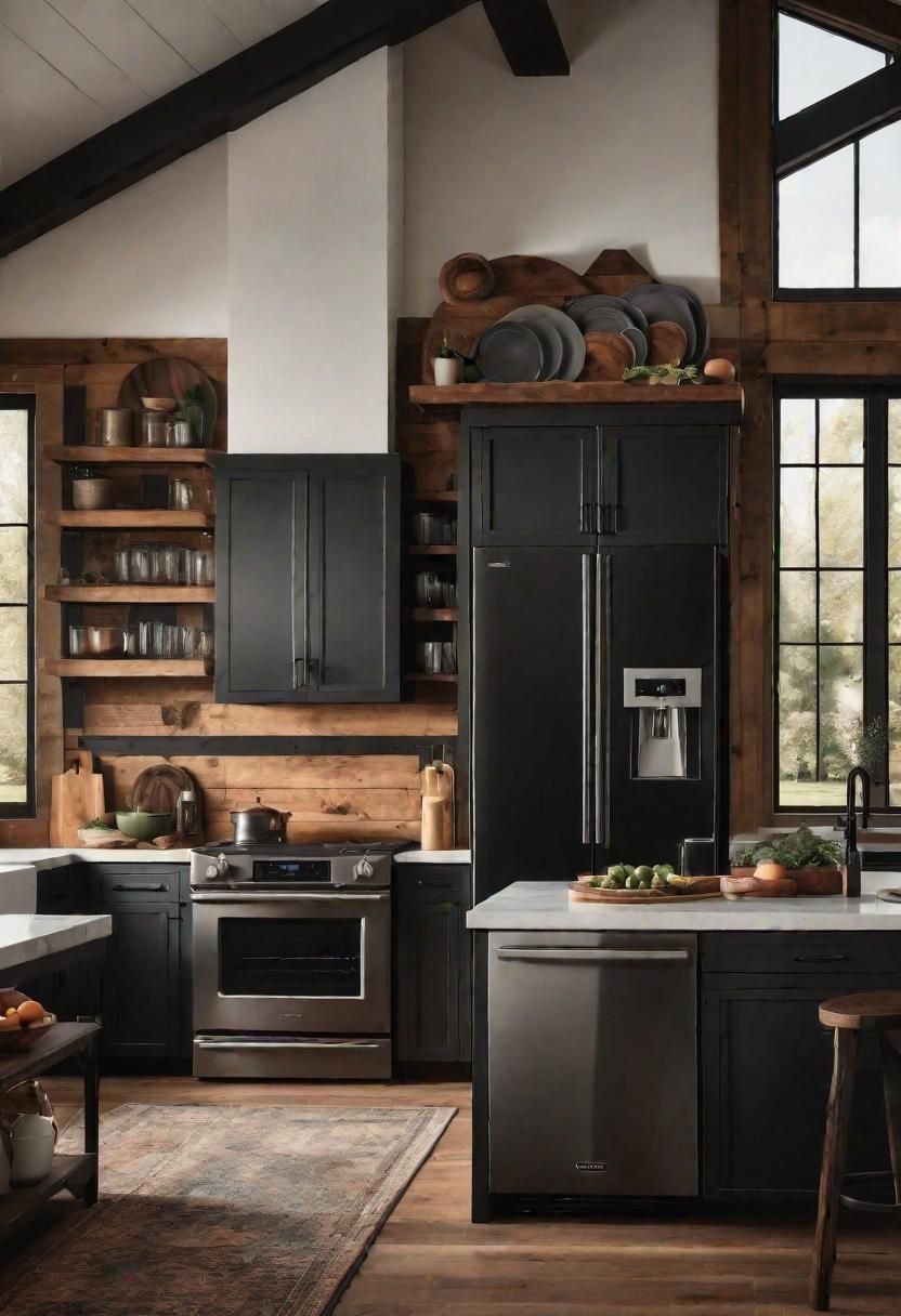 9. Sleek Black Stainless Steel Appliances