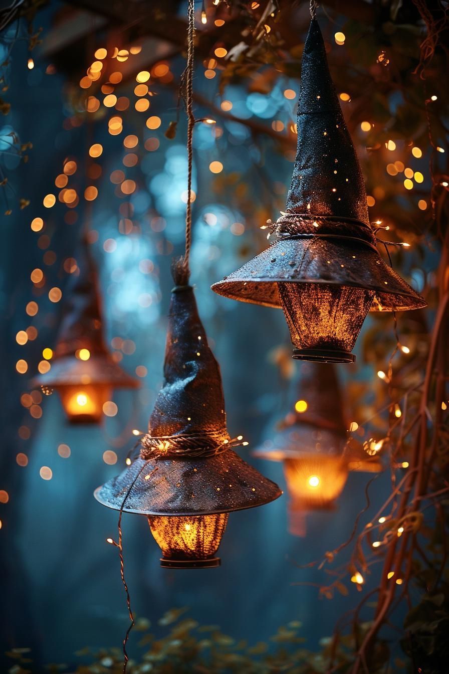 4. Enchanting Witch Hat Fairy Lights