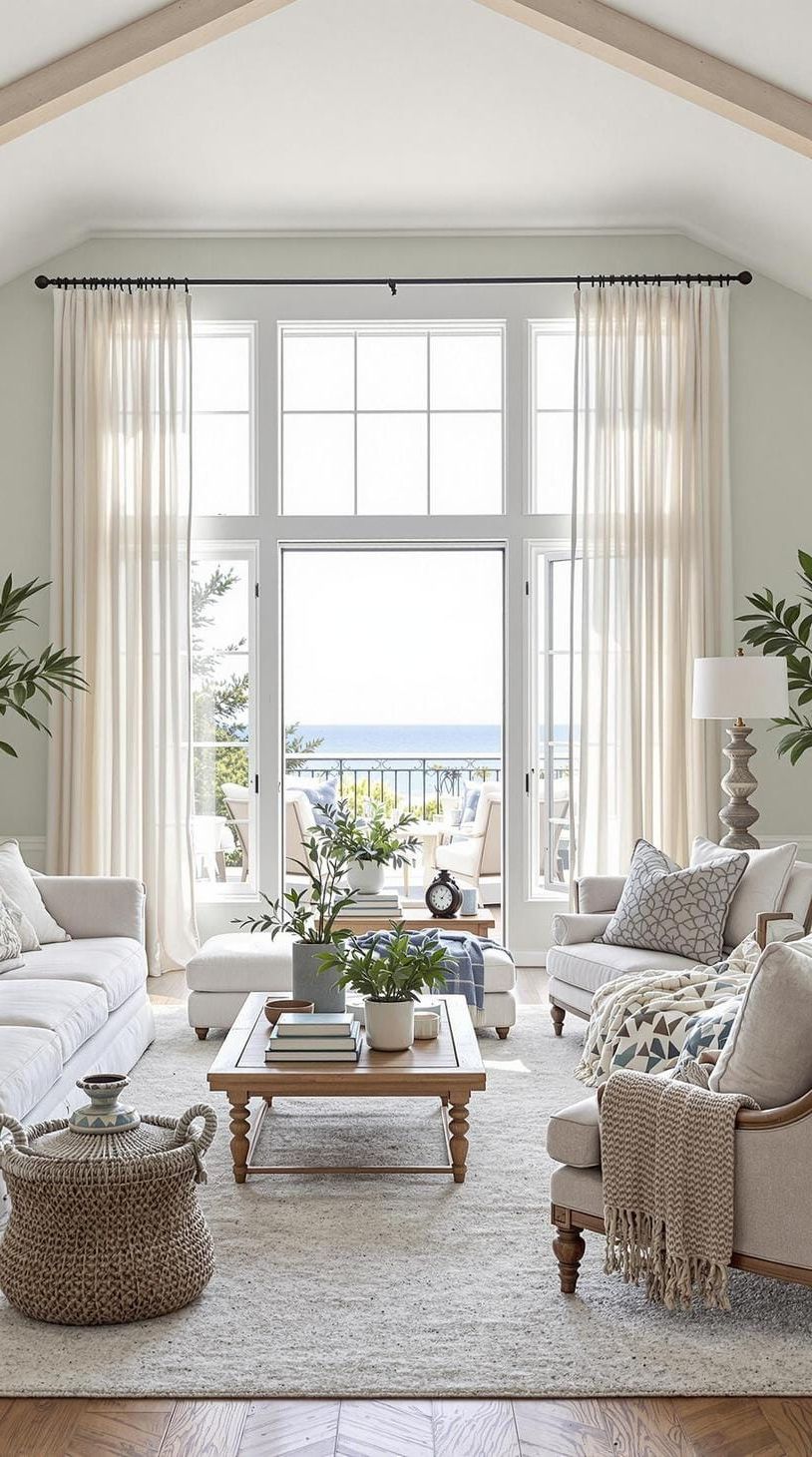 11. Large Windows with Sheer Curtain Panels