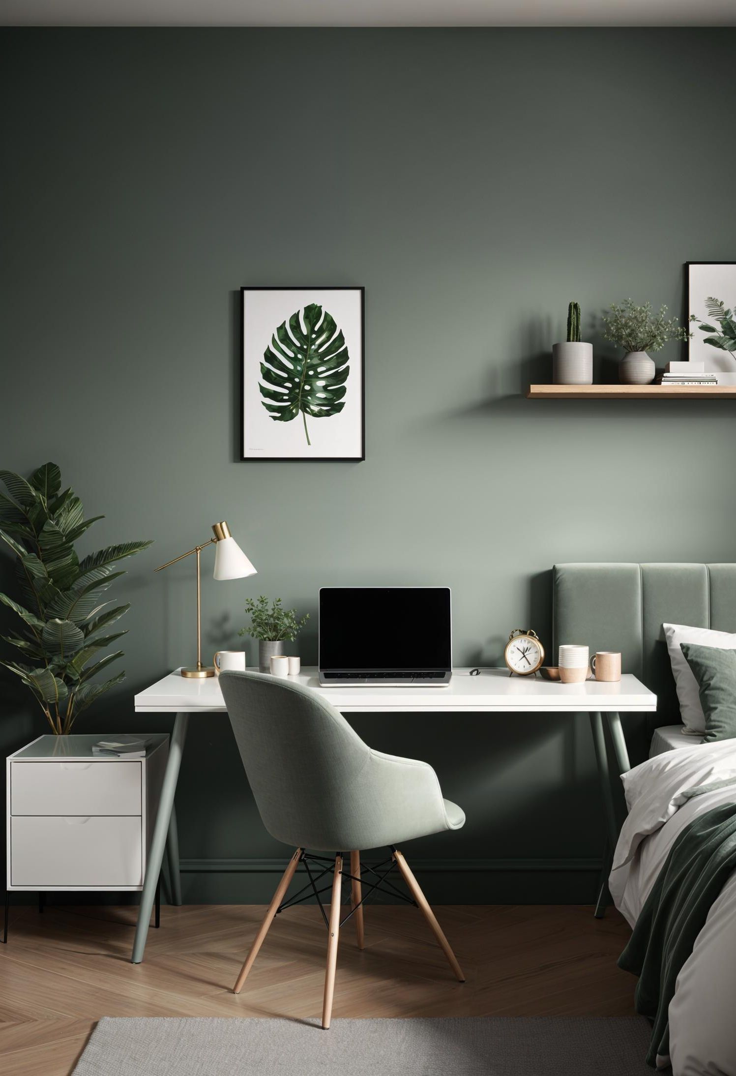 27. Sage Workspace Paired with Grey
