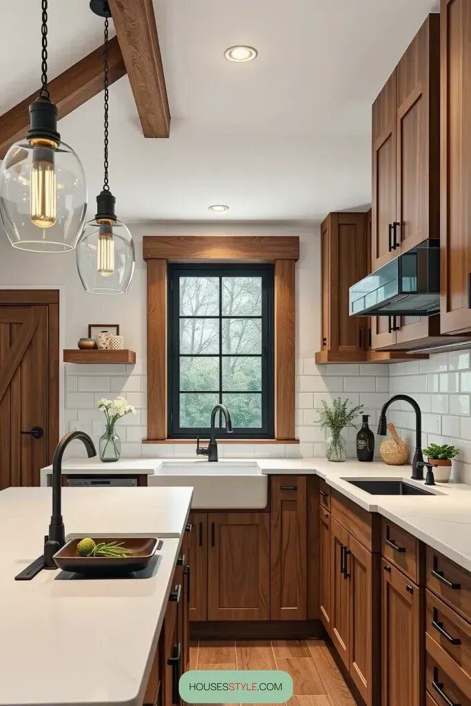 Pairing Matte Black Fixtures With Warm Wood - photo 2