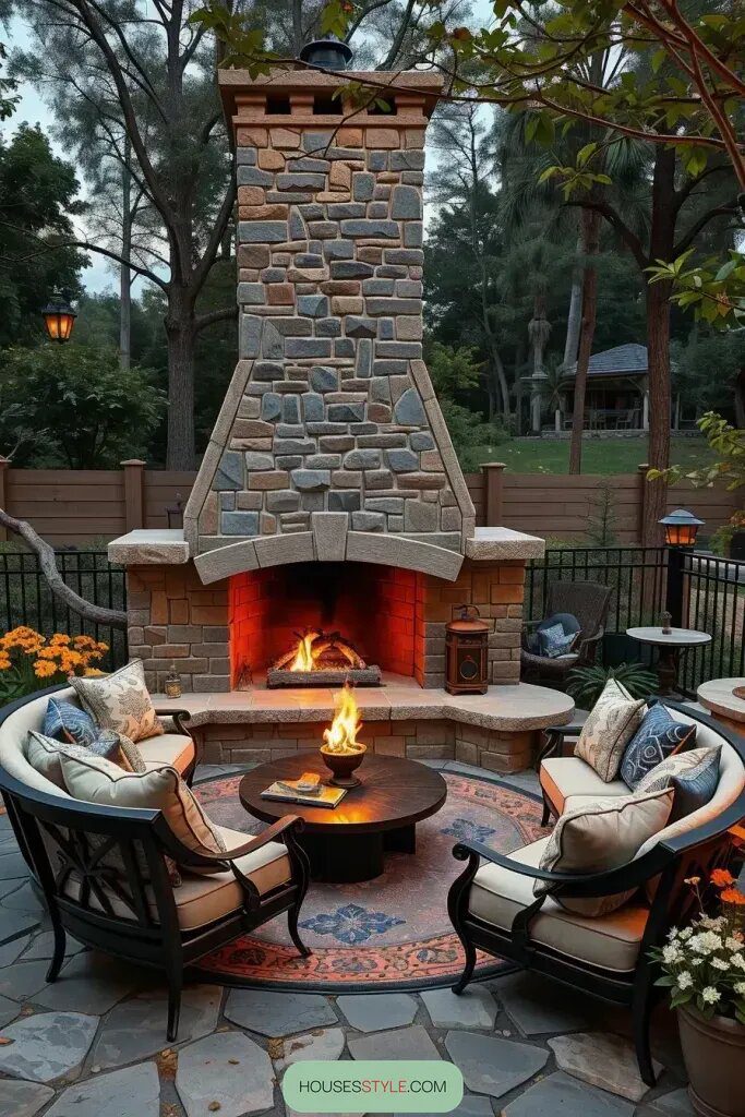 Refined Outdoor Fireplaces for Gatherings