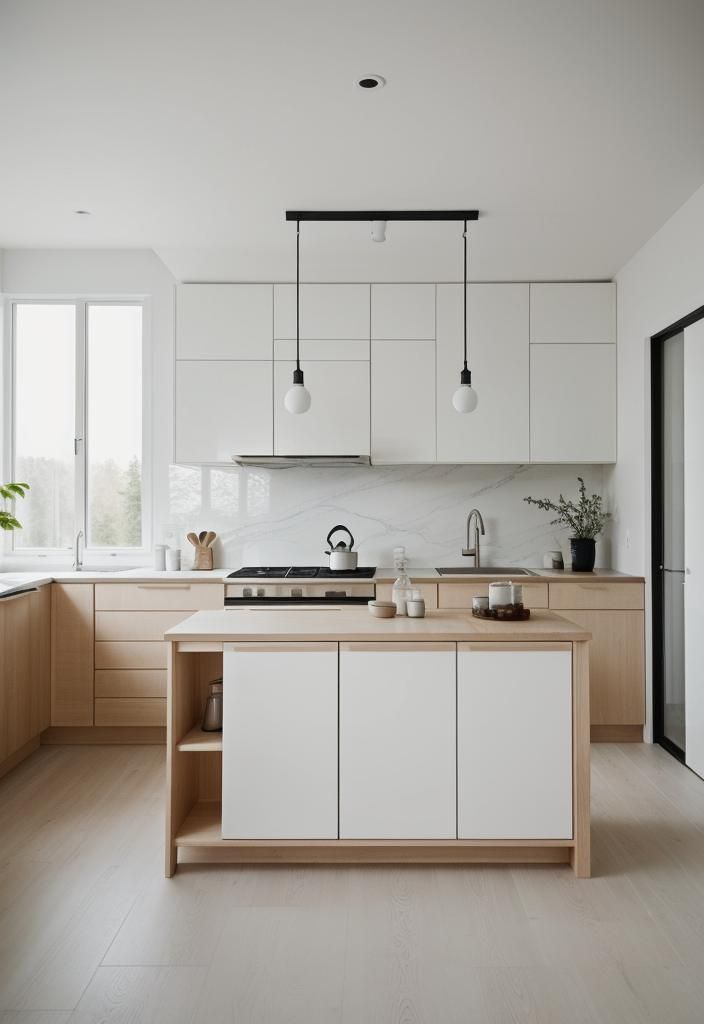 14. Minimalist Scandinavian Kitchen Island
