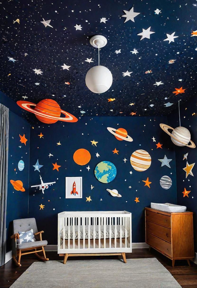 3. Space-Themed Nursery Decor
