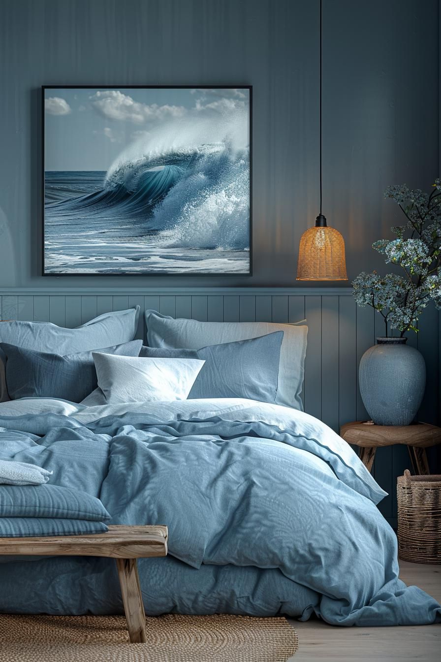 13. Sleek Ocean Wave Wall Art