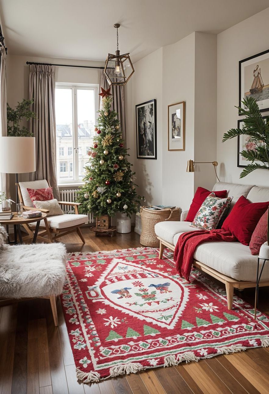 18. Holiday Throw Rugs for Apartments