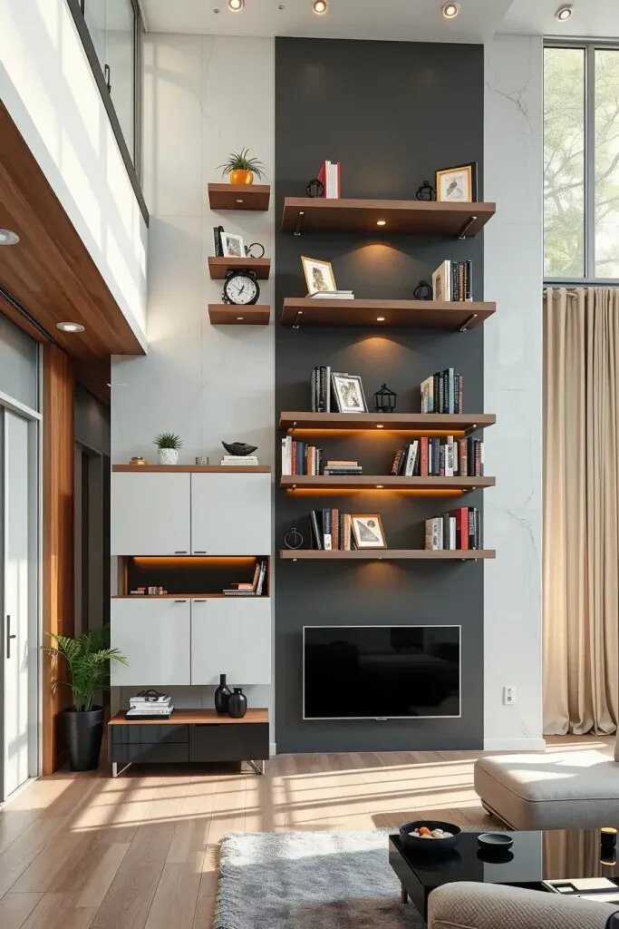 Floating Bookshelves and Wall-Mounted Units