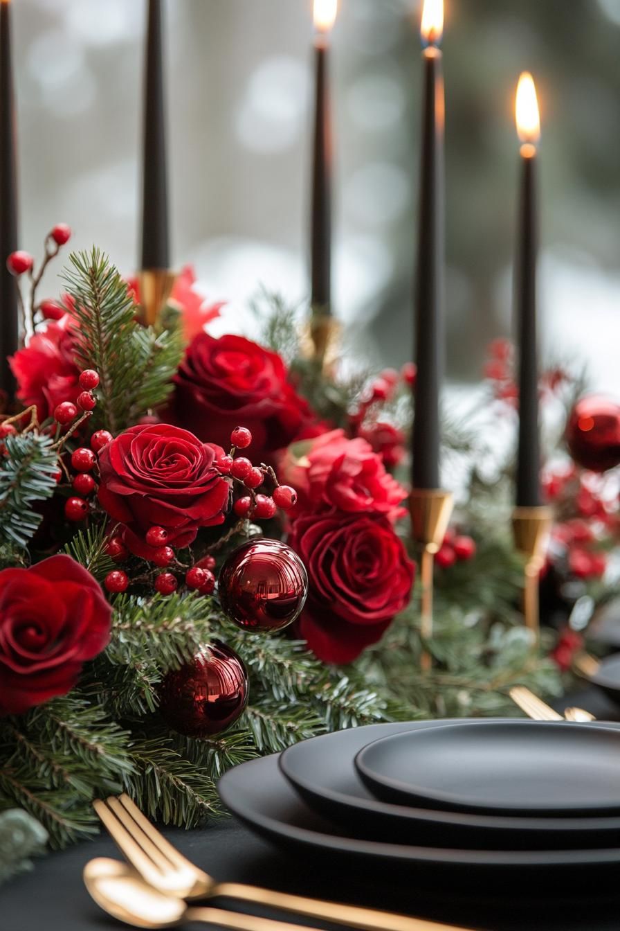 7. Black and Gold Christmas Table Ideas - photo 2