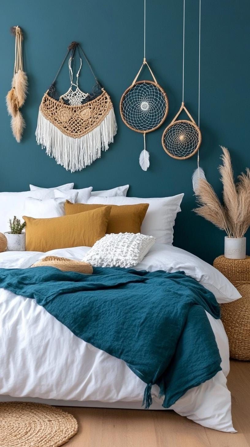 16. Minimalist Walls With Dreamcatchers And Antique Art