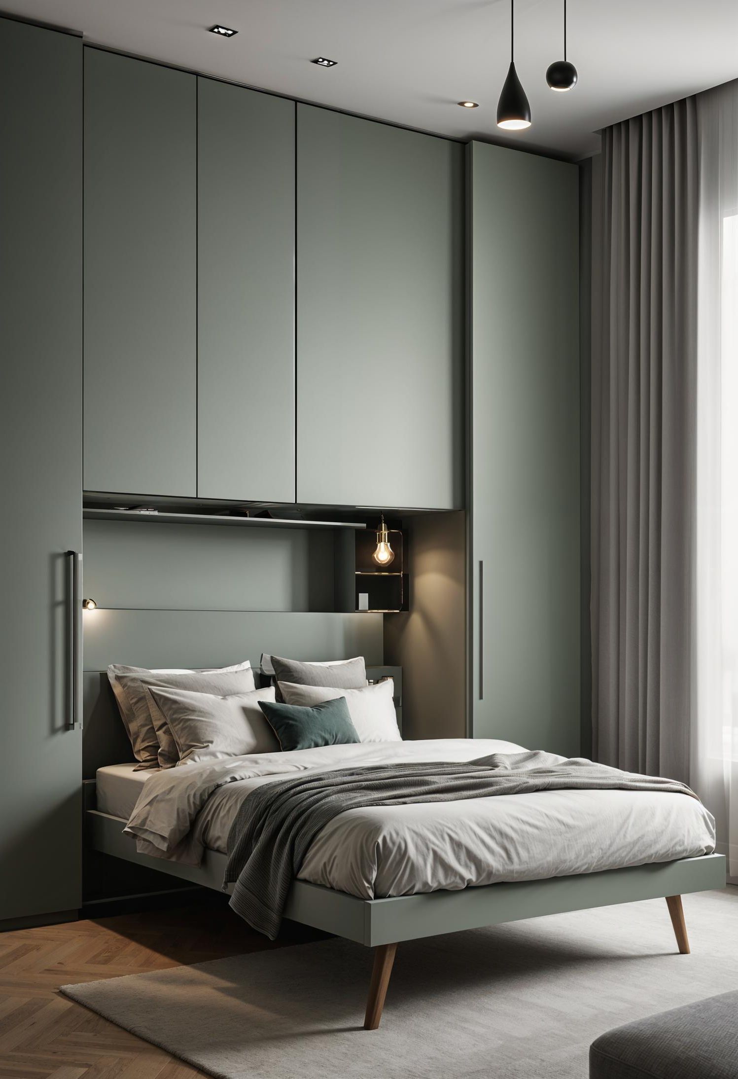 23. Sage Green Murphy Bed Ideas