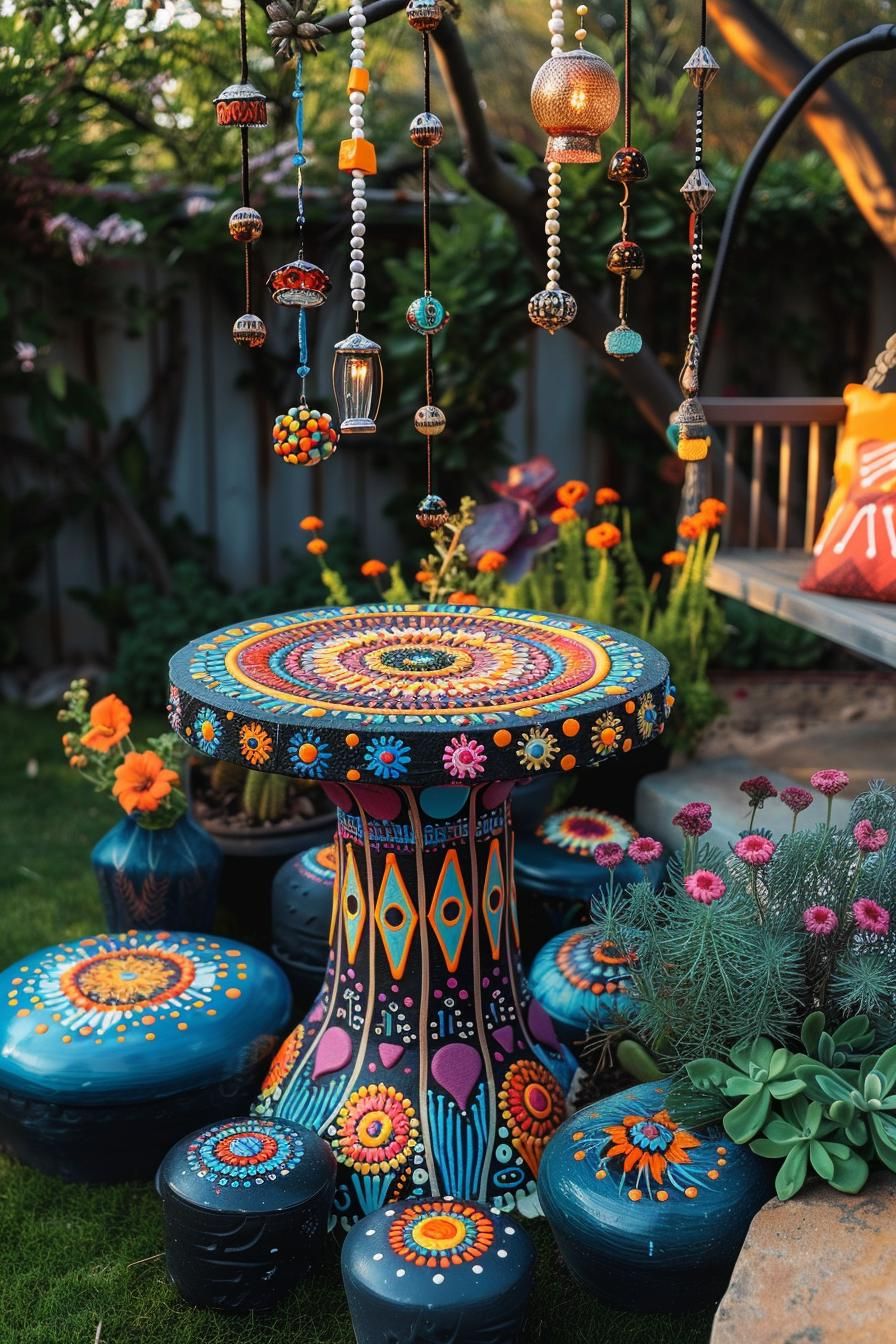 18. Mandala-Inspired Bohemian Garden Table - photo 2