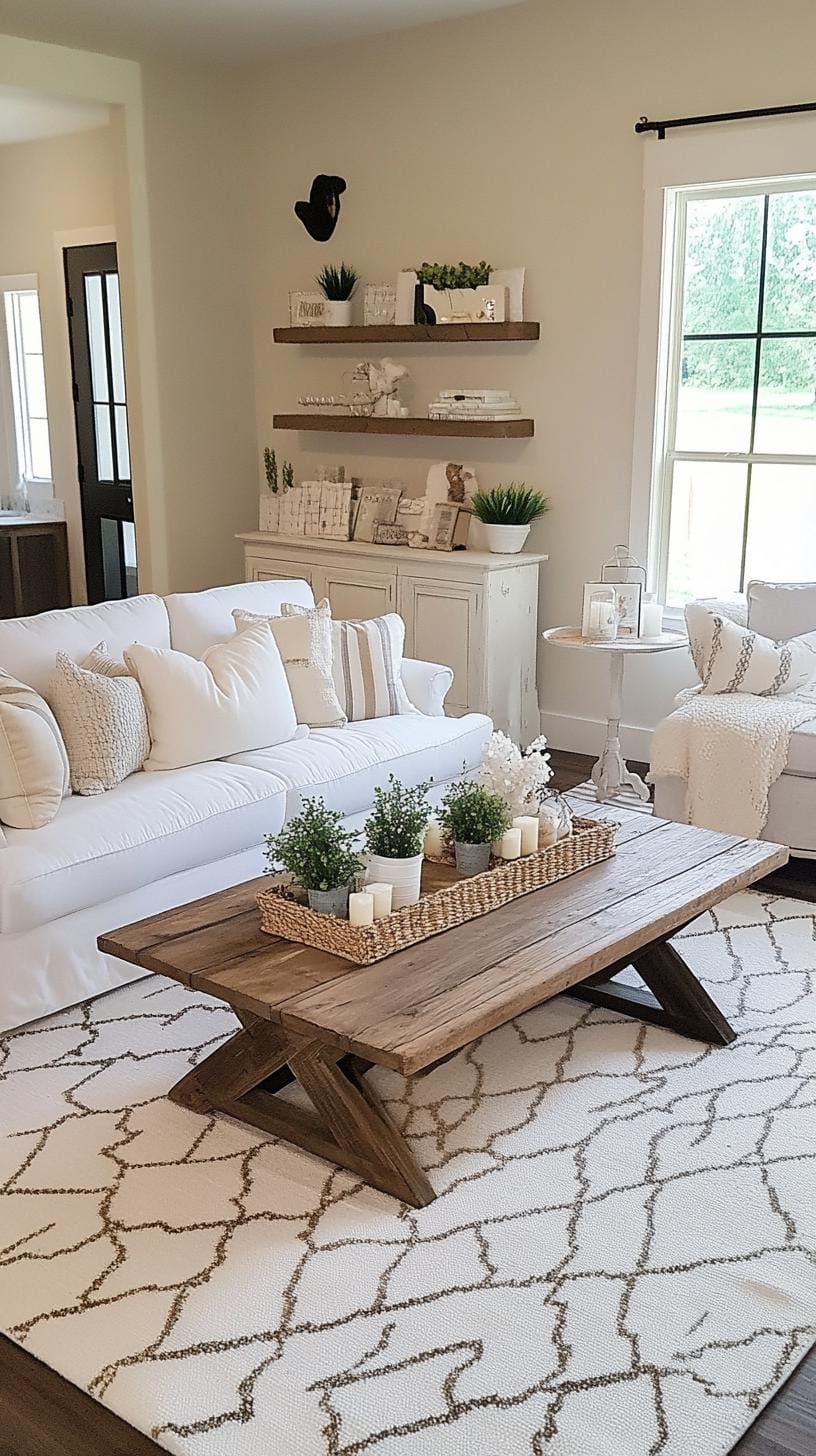8. Vintage Patterns Paired with Solid Neutral Cushions