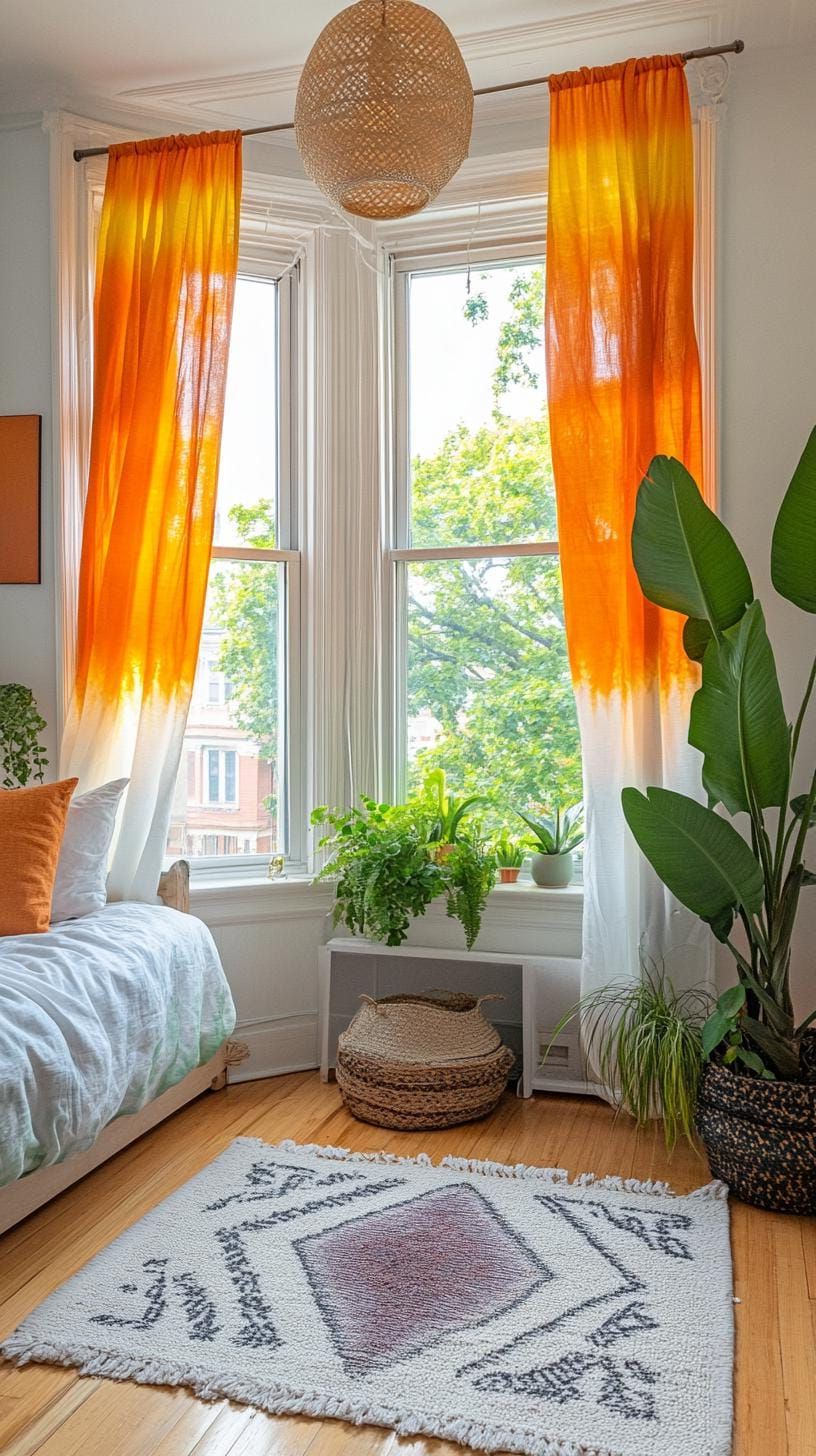 16. Hang Sheer Tie-Dye Curtains