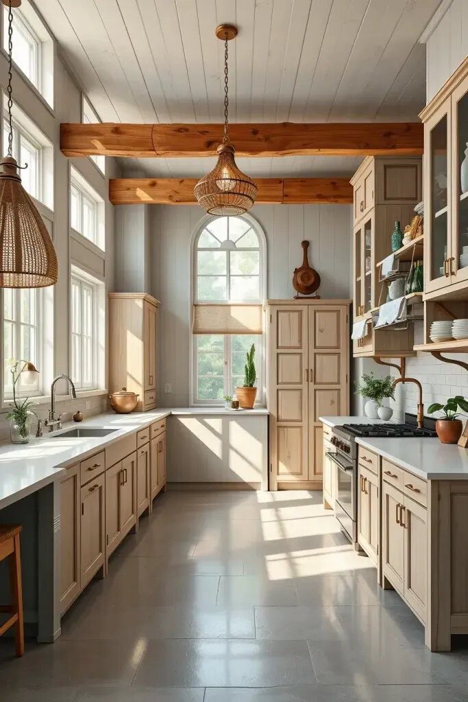 Whitewashed Cabinets for Bright, Airy Kitchens