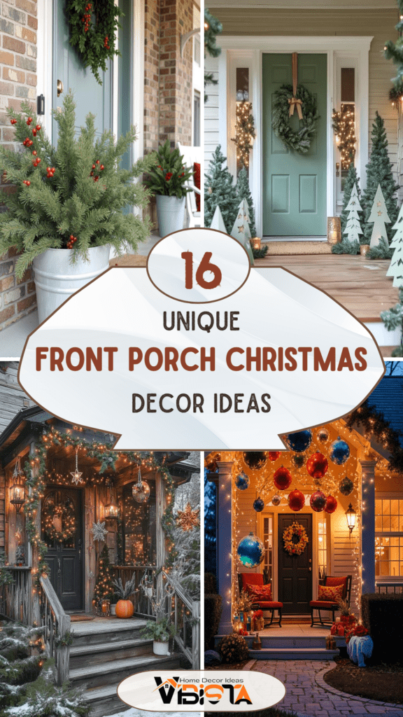 16 Unique Front Porch Christmas Decor Ideas for Holiday Season