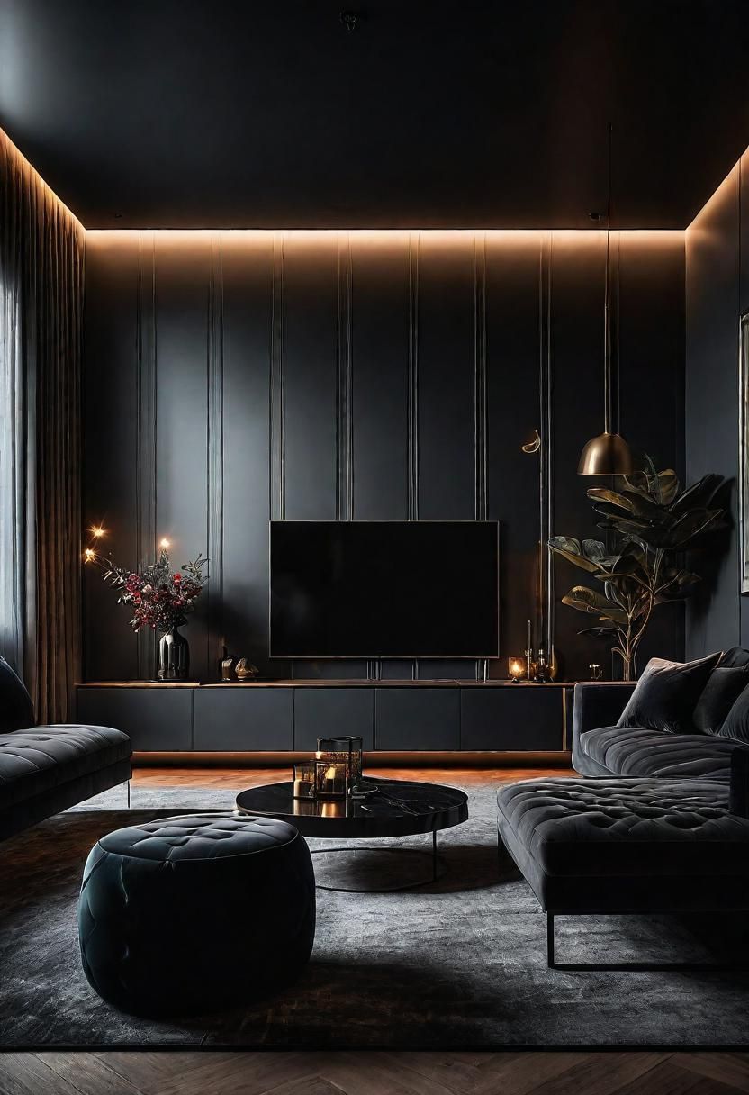 17. Dramatic Dark Living Room Ideas