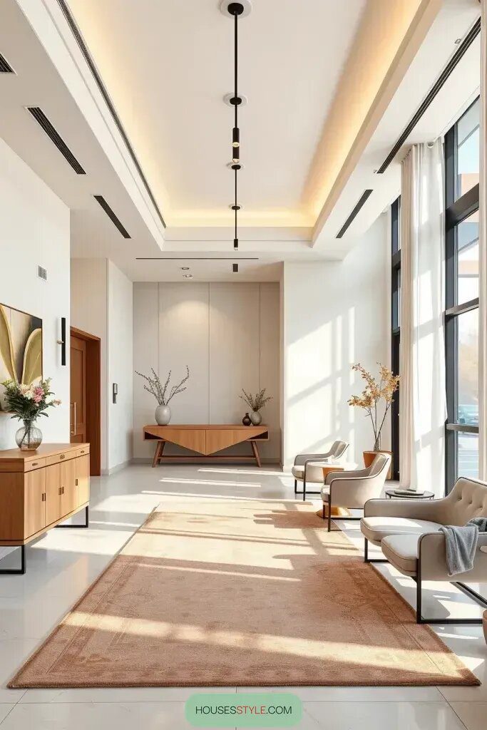 Welcome to a peaceful entrance with calming neutral colors